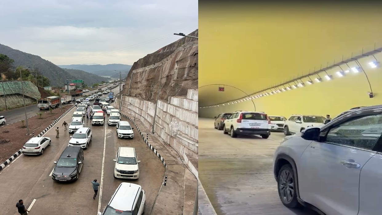 The first 1,800 meter long parallel tunnel on the Kiratpur-Nerchowk fourlane highway has opened at Kaichi Mor