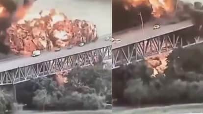Viral Video Massive blast near Panama Canal bridge caught on camera cars seen fleeing flames