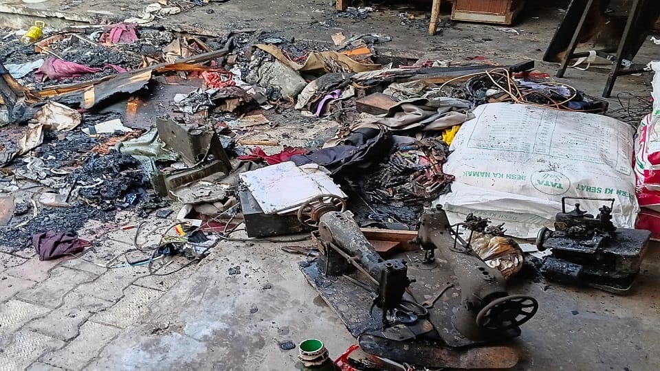 Massive Fire Breaks Out at Two Places Due to Short Circuit; Shop and House Gutted