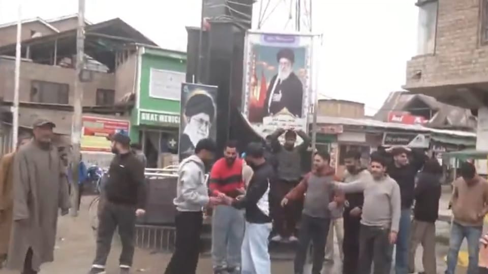 People in Srinagar celebrate ceasefire in US-Iran conflict