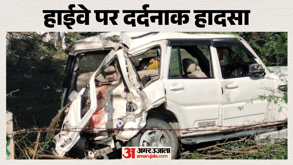 Car Carrying Pilgrims Returning from Khatu Shyamji Collides with Container one Dead and seven Injured