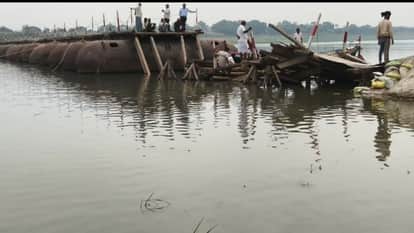 Pontoon Bridge Damaged by Strong Gusts Traffic Halted Crops Soaked by Rain in bhadohi