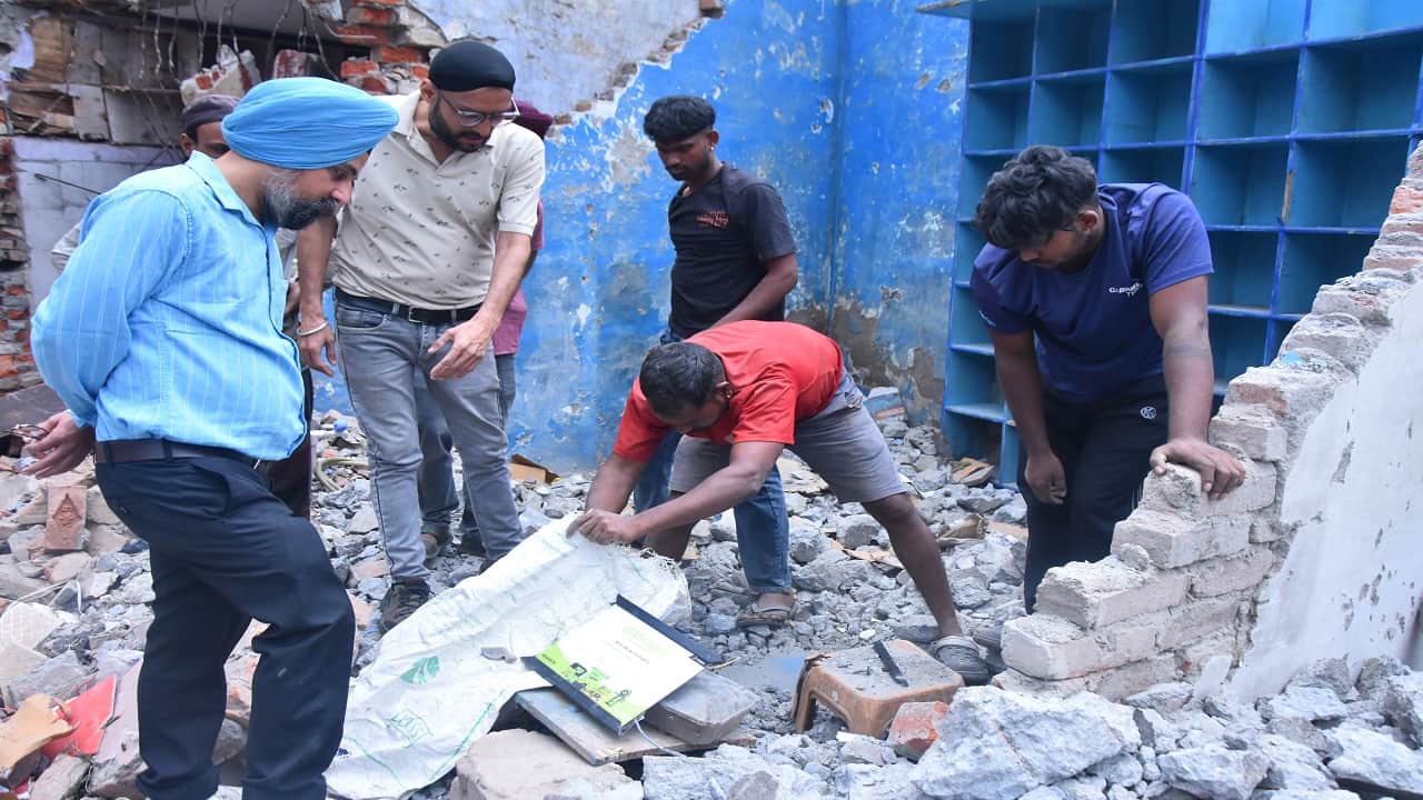 Notices Pasted on Buildings Constructed on Encroached Land in Bareilly