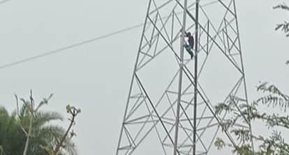 Jalaun Youth Climbs Mobile Tower Insisting on Marrying His Brother in Laws Sister Drama Ensues for Hours