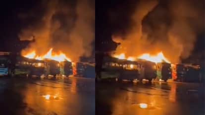 massive fire broke out at Kupwara Main Bus Stand last night in jammu and kashmir