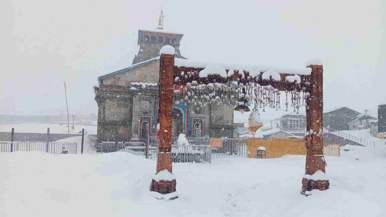 Snow Covered Kedarnath Dham Difficulties in Pilgrimage Preparations Gates to Open on April 22 Watch Photos