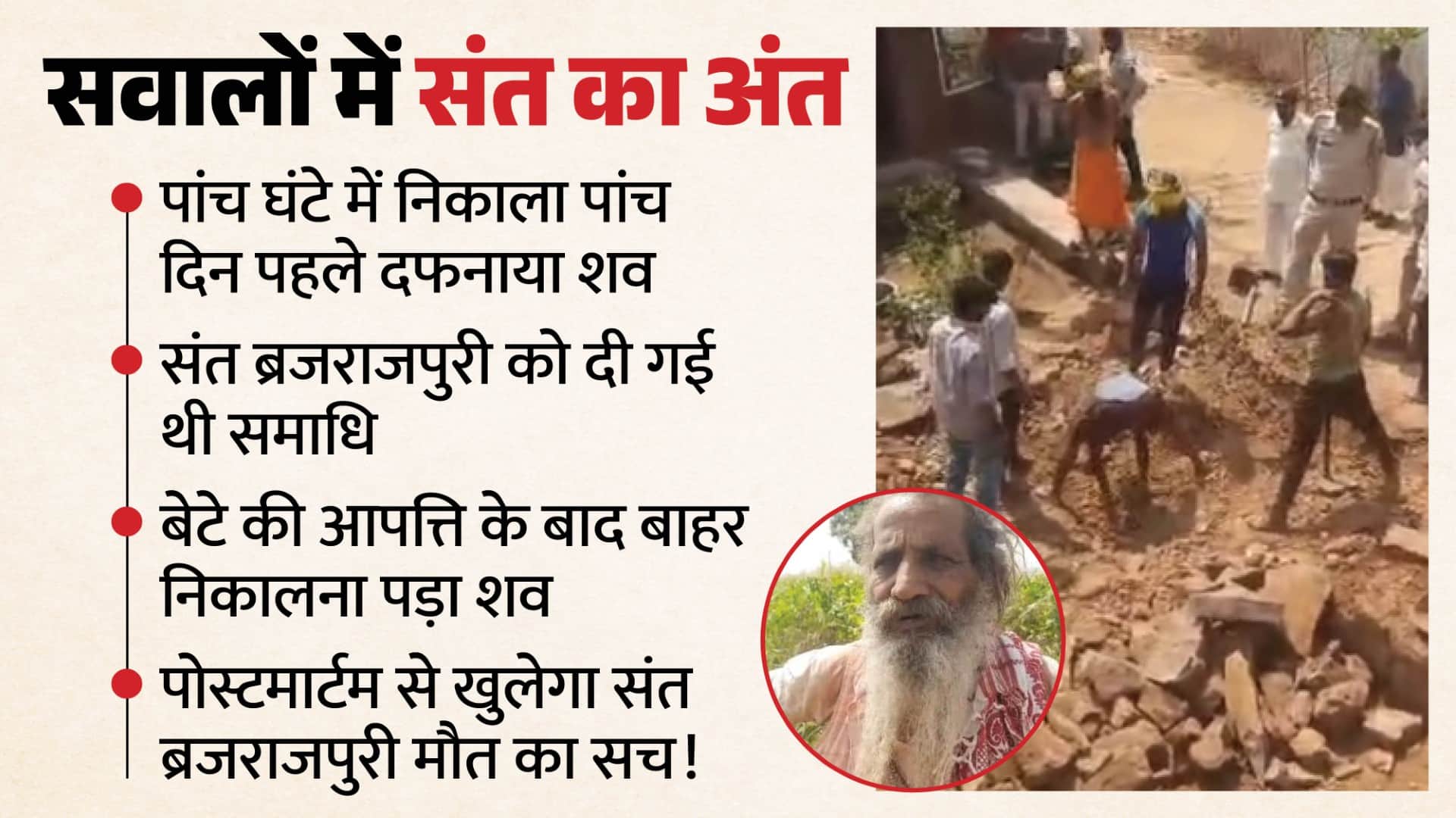 Khandwa News: Row over saint Brajraj Puri’s death, body exhumed after 5 days, postmortem to reveal truth