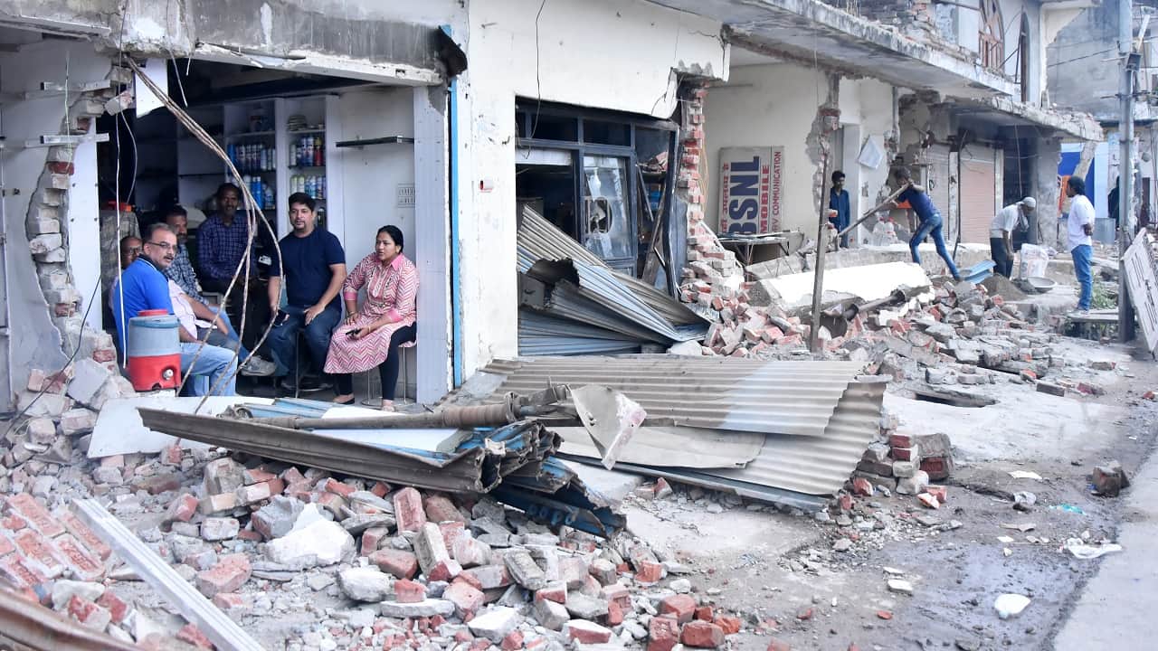 Notices Pasted on Buildings Constructed on Encroached Land in Bareilly