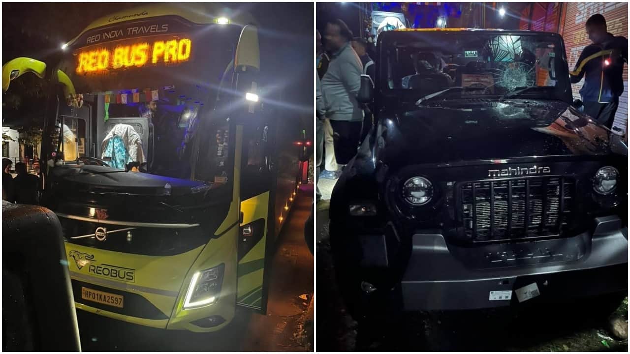 दिल्ली जा रही इस बस के ड्राइवर-कंडक्टर पर हमला।