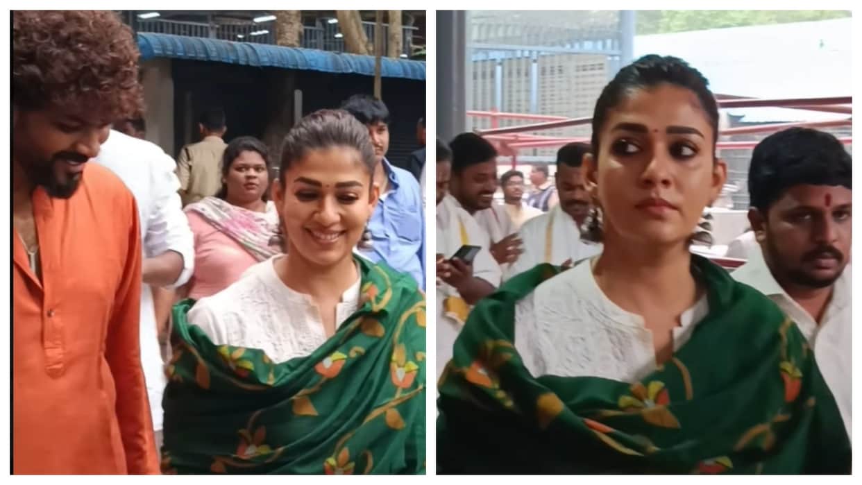Nayanthara husband Vignesh Shivan visit Tirupati temple ahead of Love Insurance Kompany release