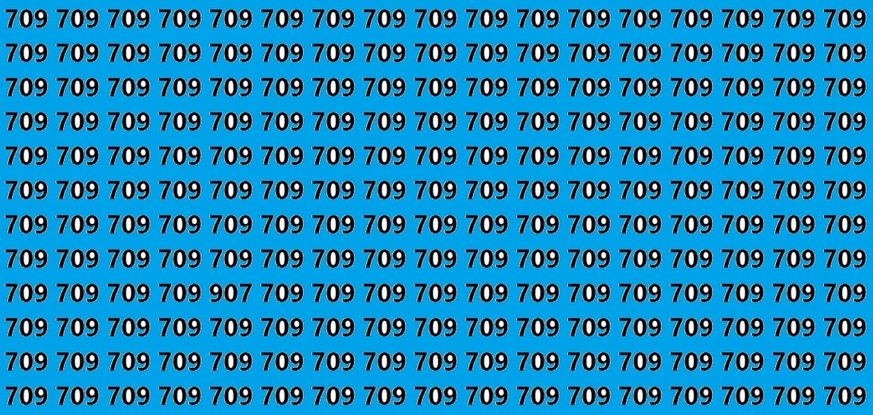 Optical illusion you have find 907 in 12 seconds brain teaser image