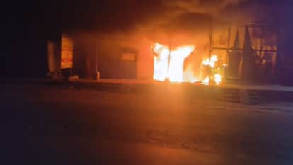 Fire Breaks Out at Customer Service Center and House in sonbhadra