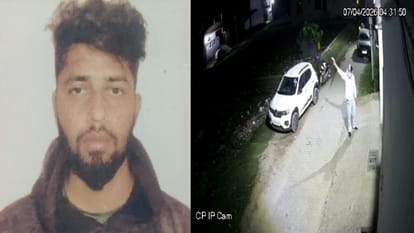 आरोपी एएमयू छात्र शहबाज फायरिंग करता हुआ सीसीटीवी में कैद