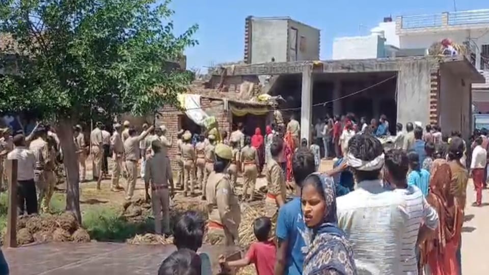 Brick Thrown at Officials Removing Unauthorized Ravidas Idol, Hours of Chaos in Saharanpur Village