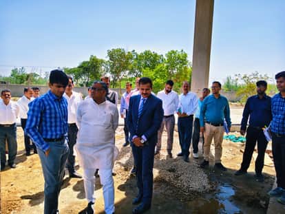 UP Sports Minister Girish Chandra Yadav Reviews Construction of Major Dhyan Chand Sports University in Salava