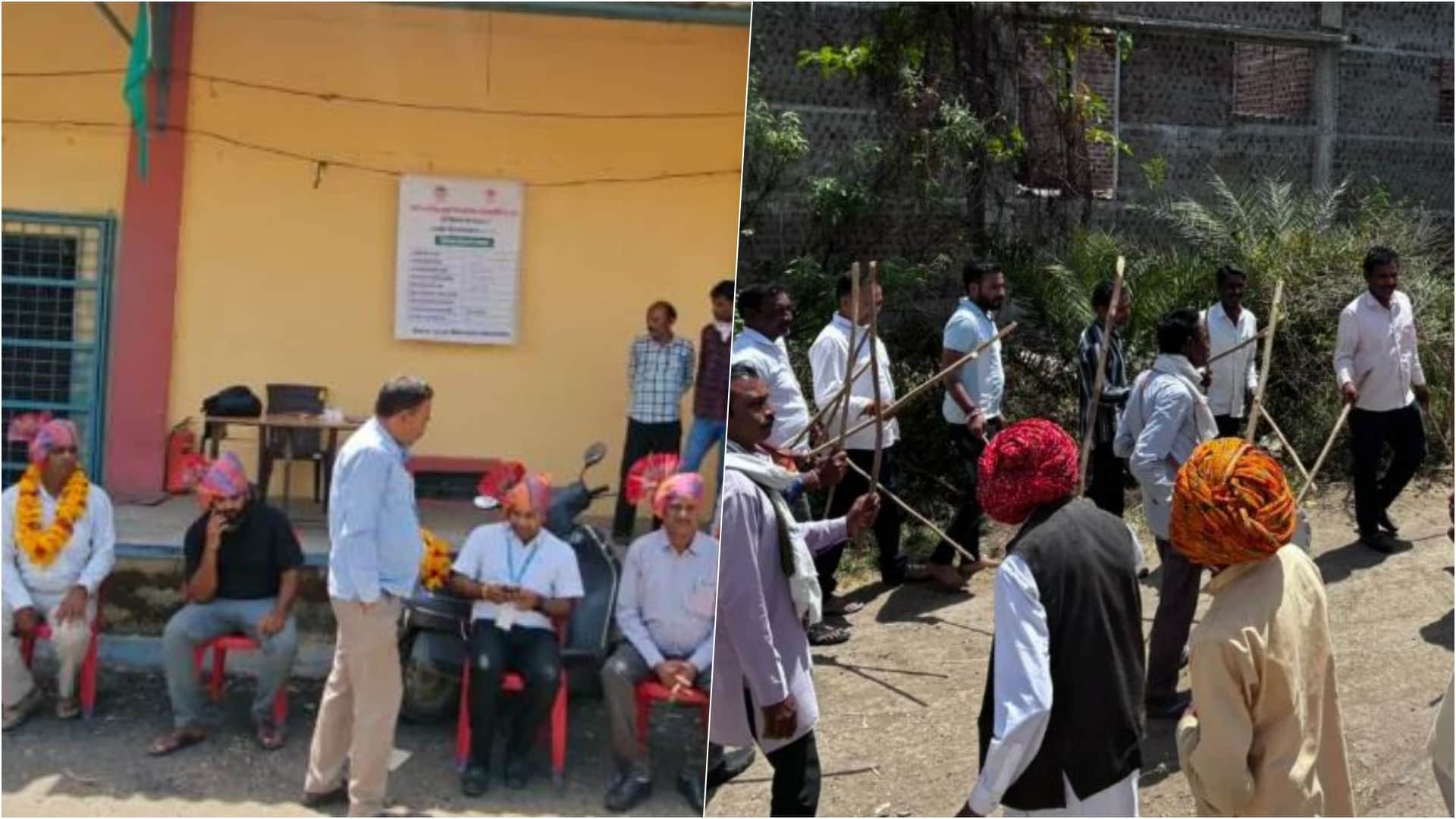 एमएसपी पर गेहूं खरीद के मौके पर किसानों ने डांडिया खेलकर मनाया जश्न