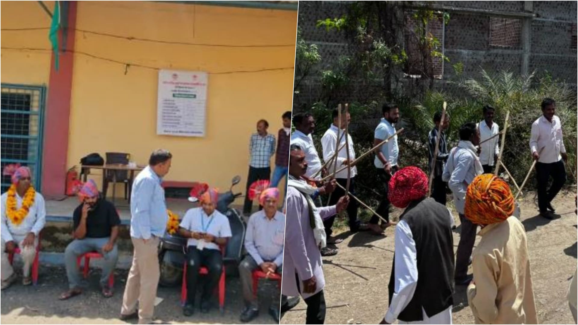 एमएसपी पर गेहूं खरीद के मौके पर किसानों ने डांडिया खेलकर मनाया जश्न
