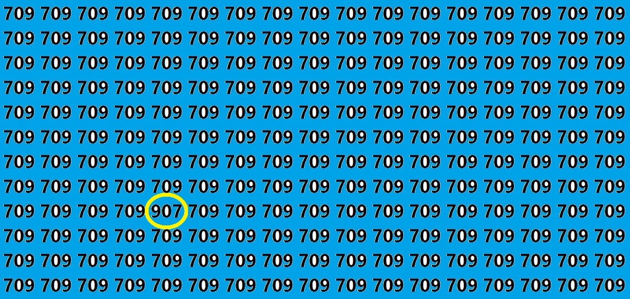 Optical illusion you have find 907 in 12 seconds brain teaser image