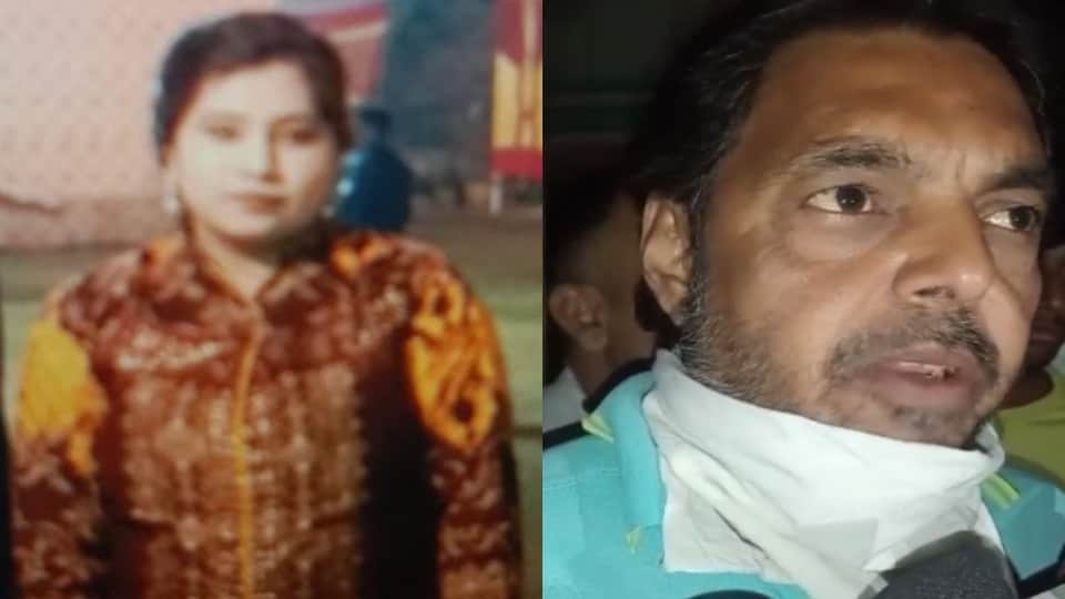 प्रियंका की फाइल फोटो और जानकारी देता उसका परिजन।