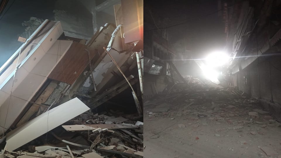 Jeweler Three-Story Showroom Collapses in Agra
