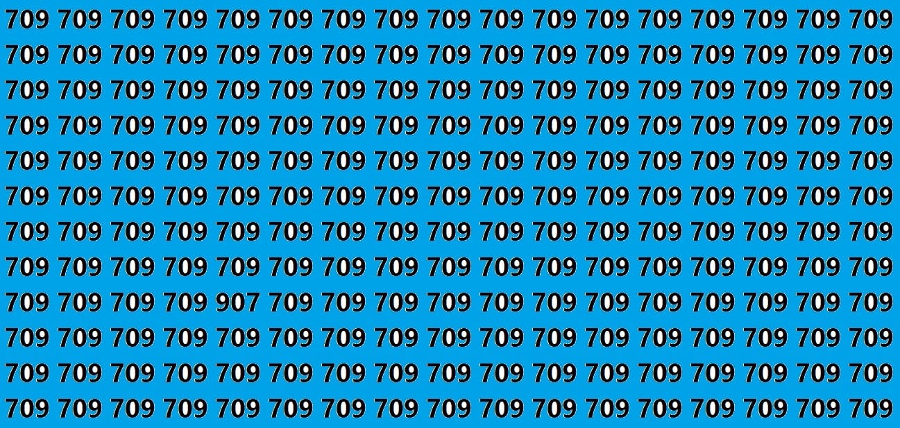 Optical illusion you have find 907 in 12 seconds brain teaser image