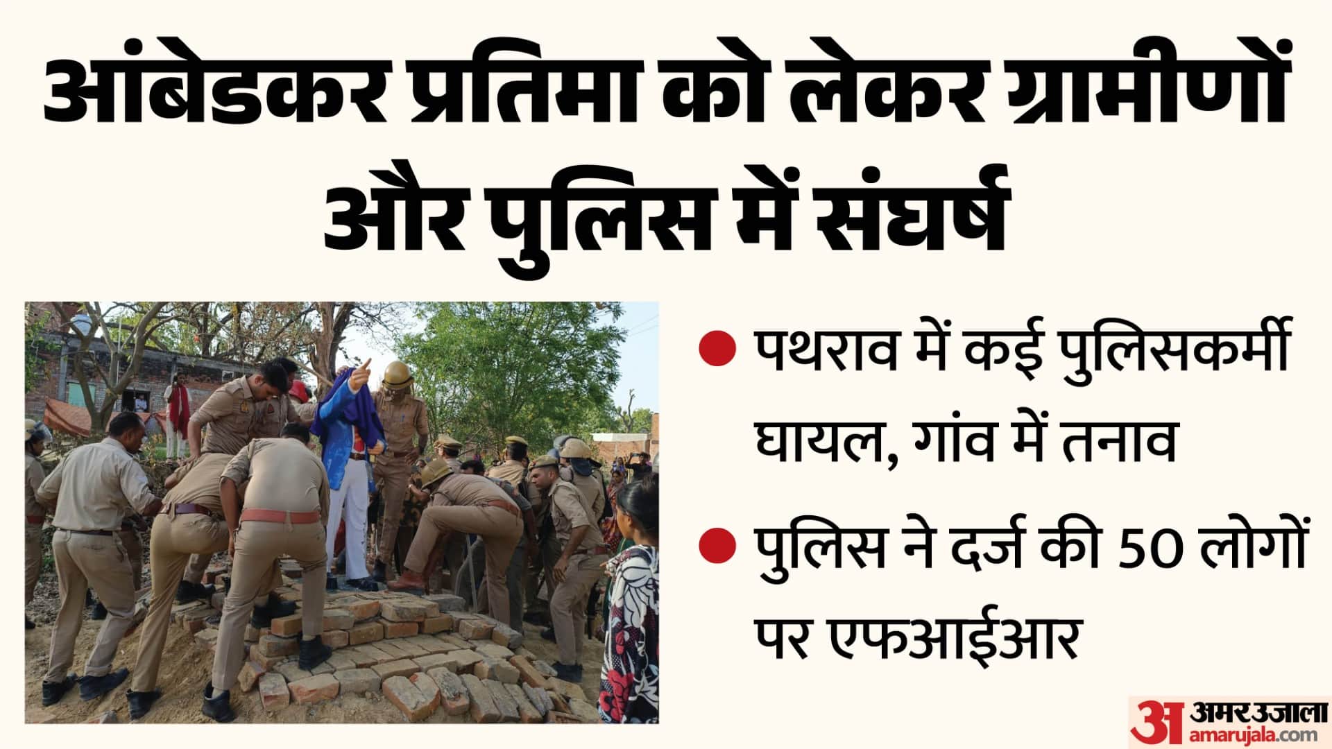 आंबेडकर प्रतिमा को लेकर अमेठी में विवाद।