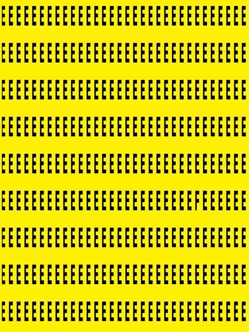 E की भीड़ में F को ढूंढने में 99 फीसदी लोग फेल, हिम्मत है तो 9 सेकेंड में ढूंढकर दिखाएं