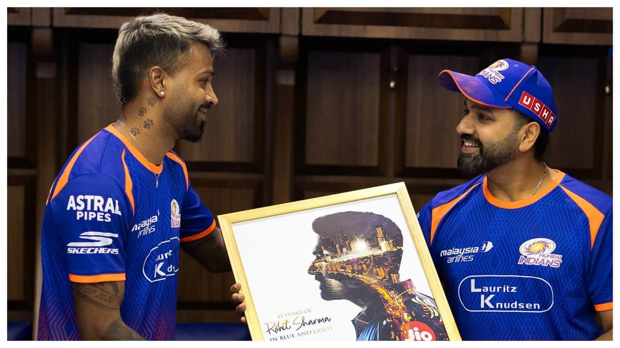 Hardik congratulates Rohit Sharma on completing 15 years with Mumbai Indians call him team biggest inspiration