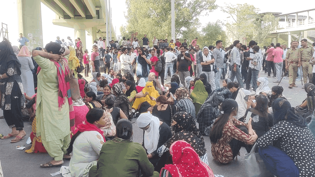 Employees remain on streets in Noida for third consecutive day uproar over wage hikes continues