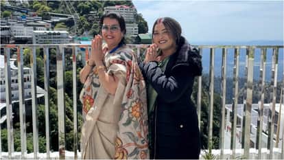 Aamrapali Dubey Visit to Maa Vaishno Devi During Maai Se Mila Da Maiya Vaishno Shoot Shares Photos