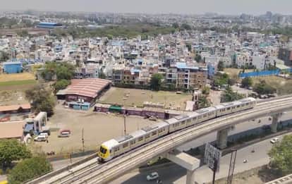 Indore: Two metro trains were run simultaneously in Indore for a trial, running at a speed of 70 kmph.