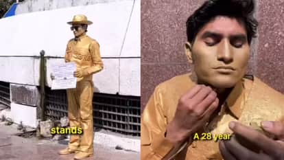Viral Story Connaught Place Living Statue Artist Rajneesh Kalakar Struggle Story Viral Video