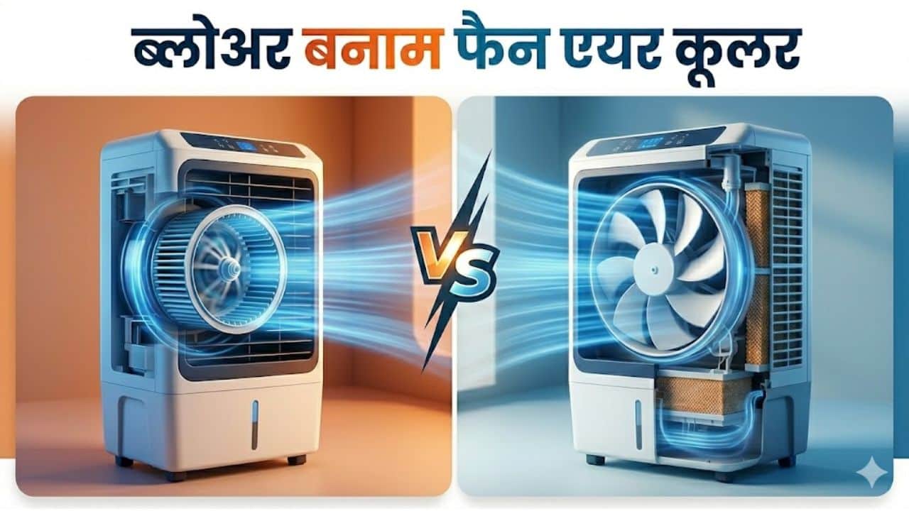 blower vs fan air cooler which is best for room cooling guide hindi