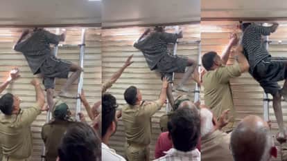 Teenager who broke in to steal gets neck stuck in clinic shutter remains trapped for eight hours in ghaziabad