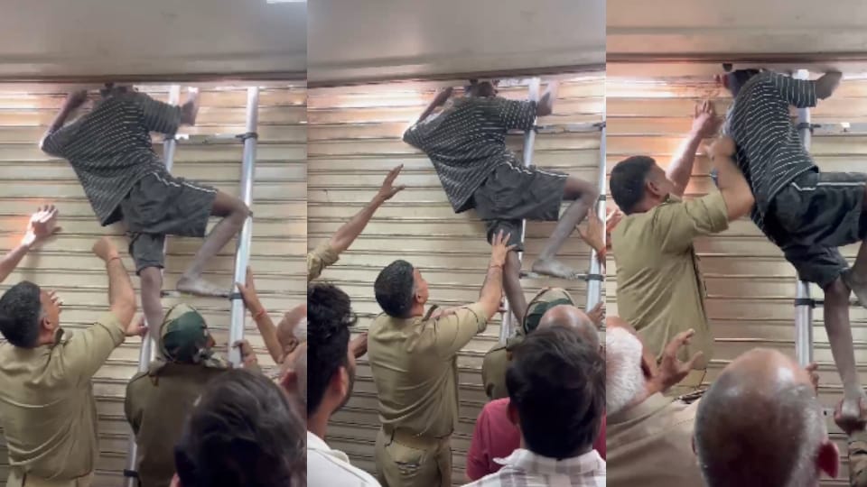 Teenager who broke in to steal gets neck stuck in clinic shutter remains trapped for eight hours in ghaziabad