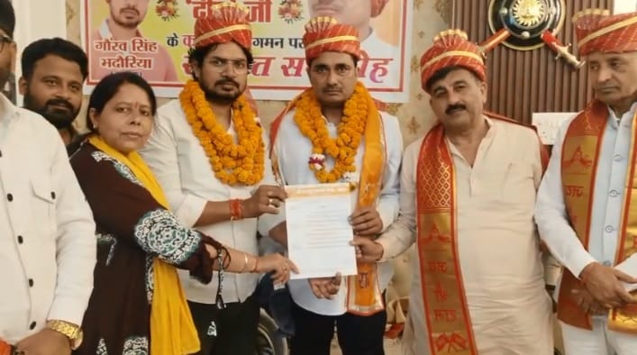 Kanpur Shri Rajput Karni Sena Event Welcome accorded to State President Durgesh Singh Deepu