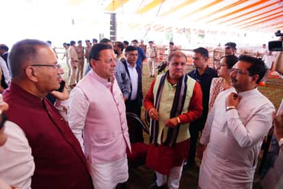 PM Modi Dehradun Visit CM Dhami Reviews Preparations for PM Modi Program and daat kali temple