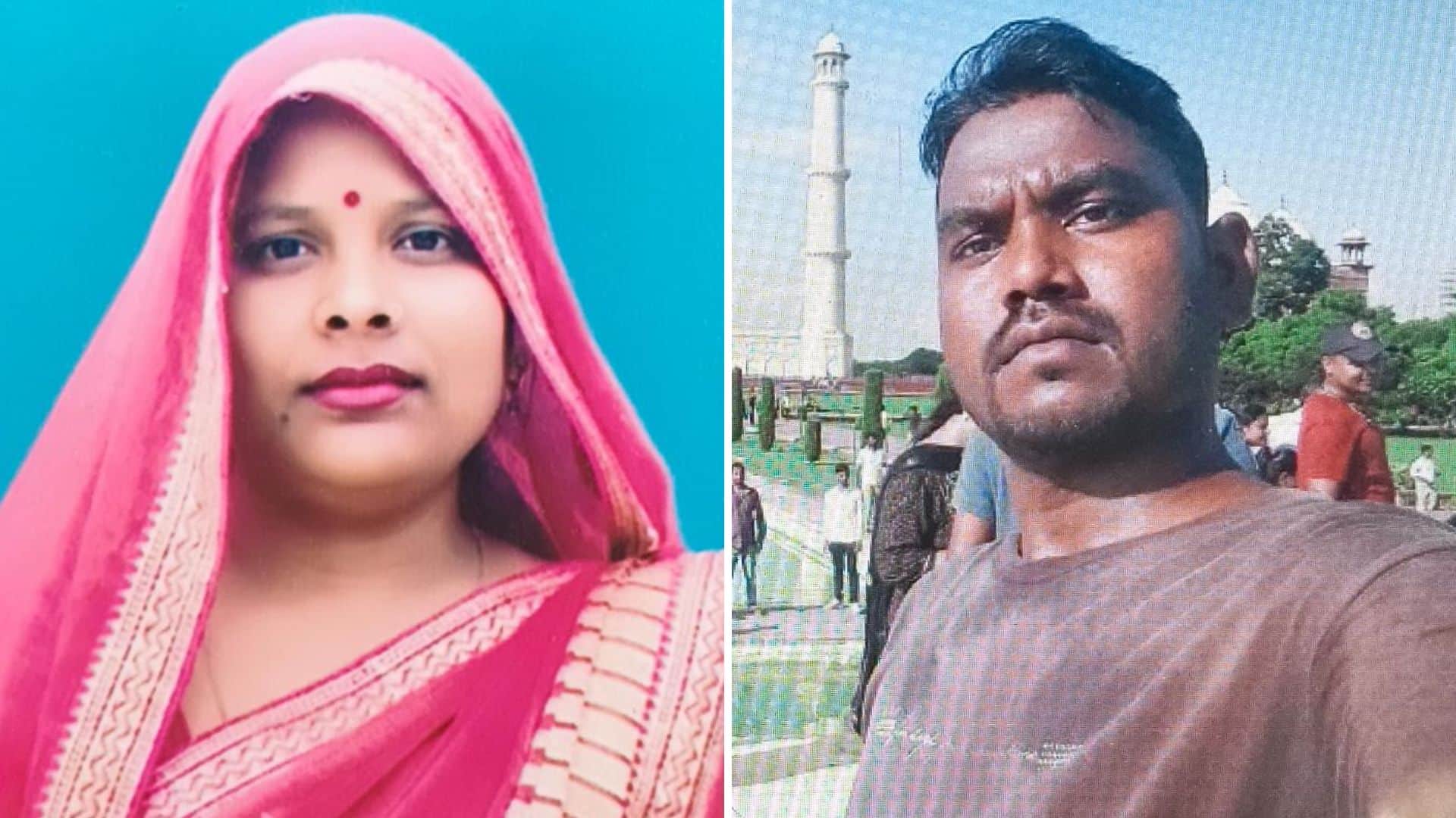 पूनम पटेल की फाइल फोटो और आरोपी अजीत पटेल।