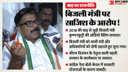 Congress workers protest against Minister Krishnankutty over audio clip relating to 2018 floods political news