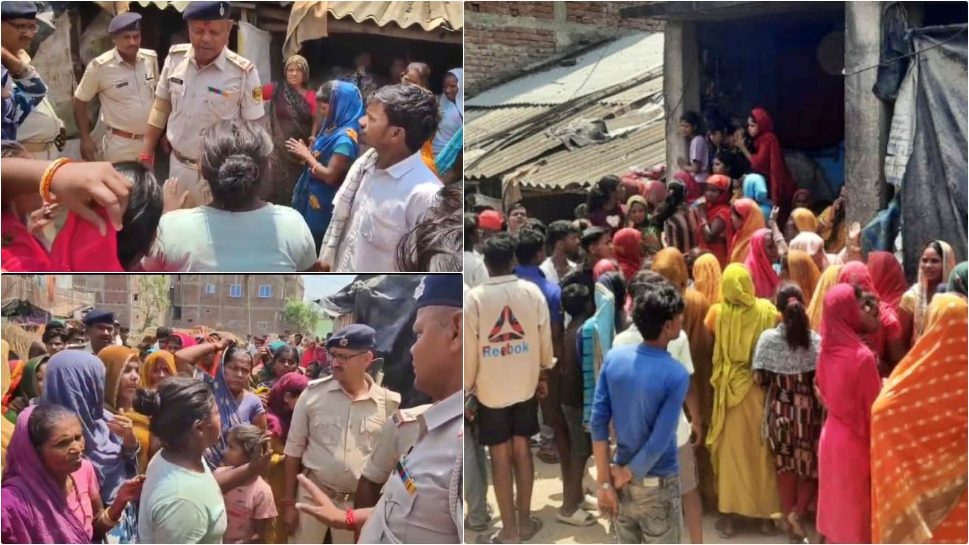 मौके पर मौजूद पुलिस और स्थानीय लोग