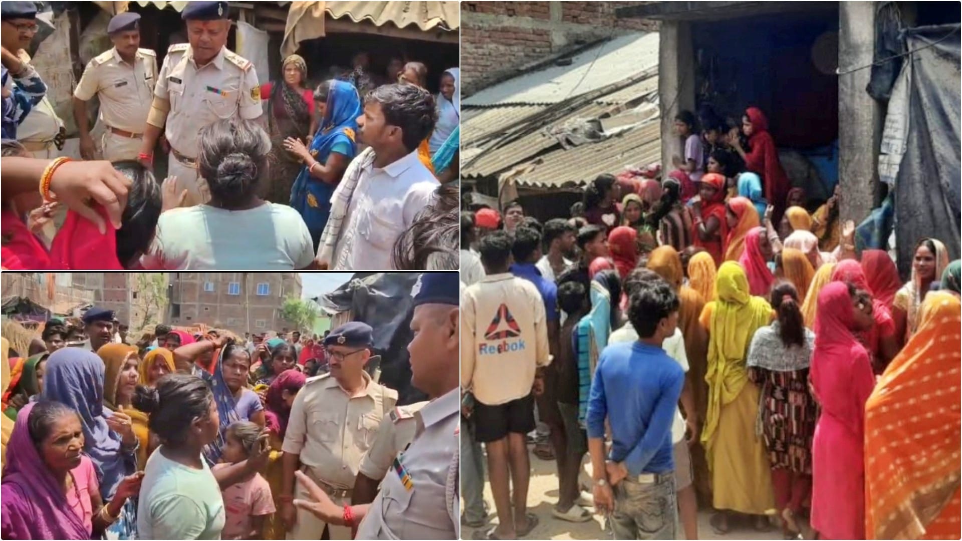 मौके पर मौजूद पुलिस और स्थानीय लोग