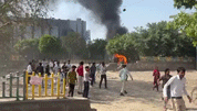 Vehicles and properties vandalised and stones pelted in Noida protest over demands for salary increment