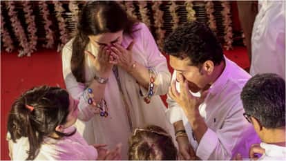 Asha Bhosle Funeral: late singer Granddaughter Zanai Bhosle wept inconsolably over the passing of grandmother