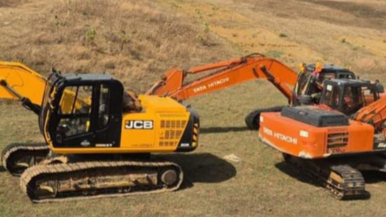 Action Taken Against Mining Outside Approved Area; Three Poclain Machines Seized