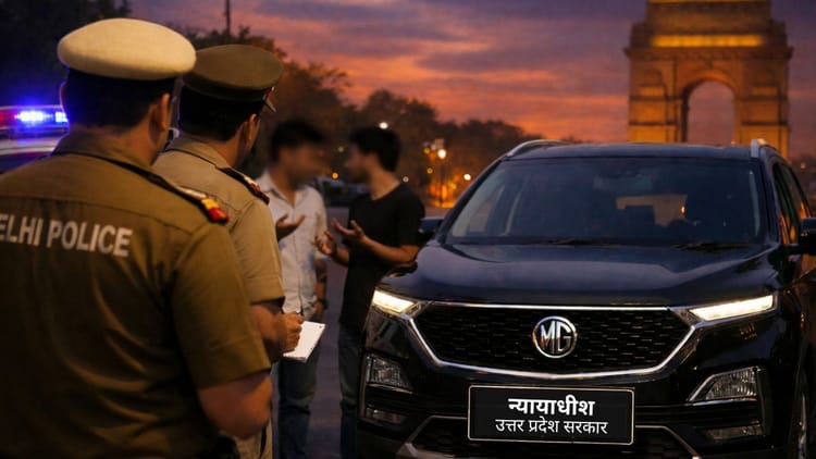 दिल्ली में फर्जी जज पर शिकंजा: कार पर लिखा था- 'न्यायाधीश यूपी सरकार', पुलिस को दिखा रहा था धौंस, ऐसे खुली पोल