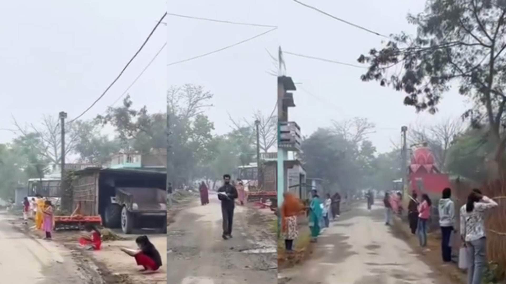 ट्यूशन टीचर ने छात्रों को सड़क किनारे बैठाकर कराई परीक्षा