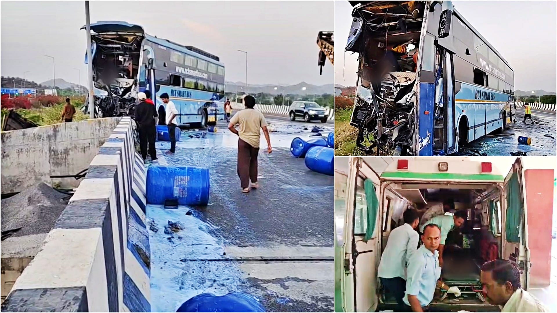 अलवर में दिल्ली-मुंबई एक्सप्रेसवे पर भीषण हादसा
