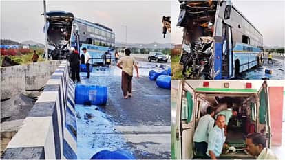 Alwar News: 3 Dead Including Woman and Child and 30 Injured in Bus-Truck Collision on Delhi-Mumbai Expressway