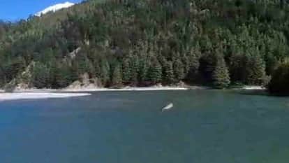 Lake formed in Bhagirathi River at Harsil poses a threat Uttarkashi Uttarakhand news in hindi