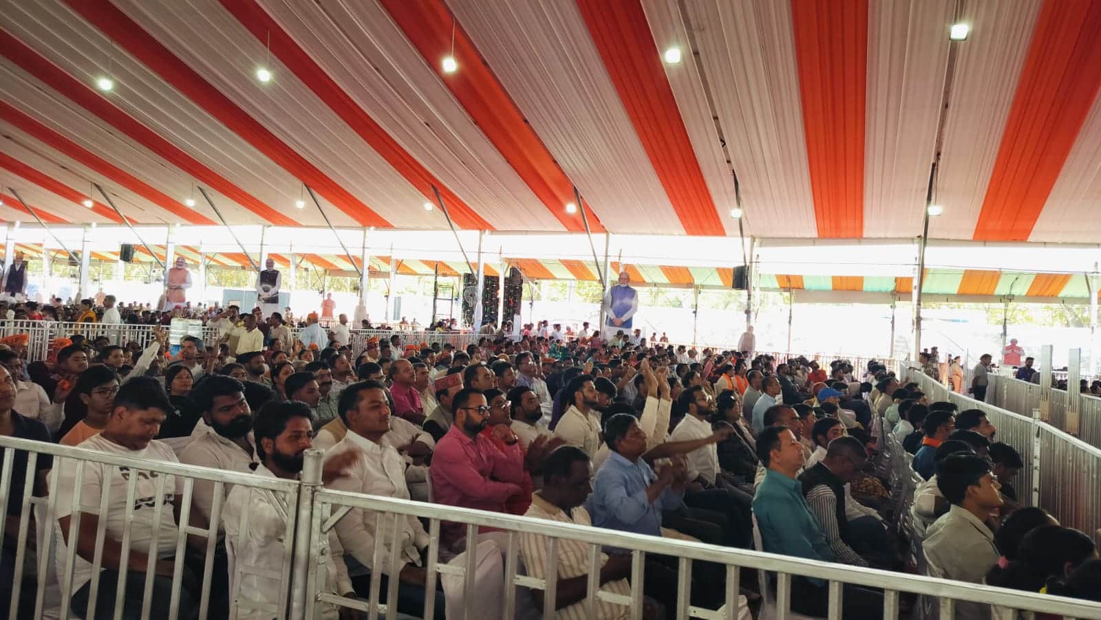 PM Modi Dehradun Visit 12-km roadshow for first time massive crowd turn out Photos